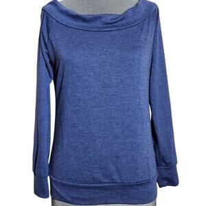 Blue Wide Neck Sweatshirt Size Small